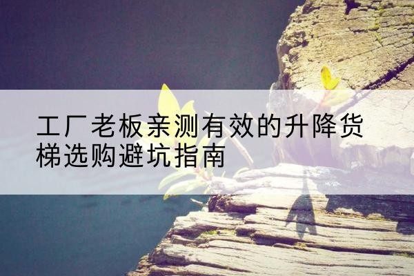 政和升降货梯怎么选-工厂老板亲测有效的升降货梯选购避坑指南