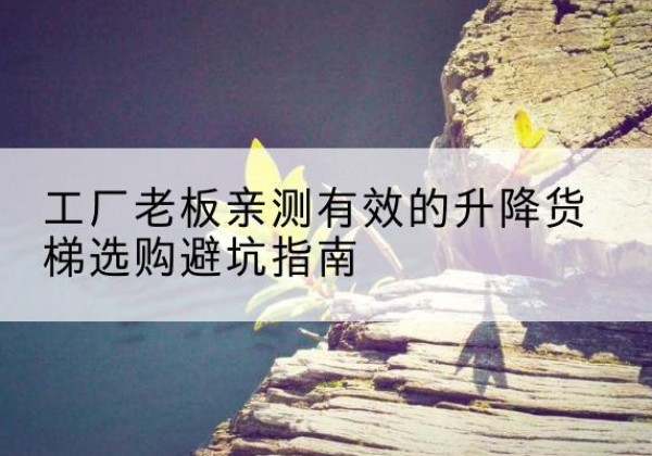 政和升降货梯怎么选-工厂老板亲测有效的升降货梯选购避坑指南